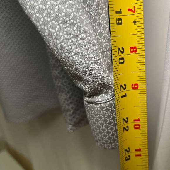 J. Ferrar Long Sleeve Stretch Slim Fit Gray Button Up Shirt Mens Sz XL 17-17.5” - Picture 11 of 14